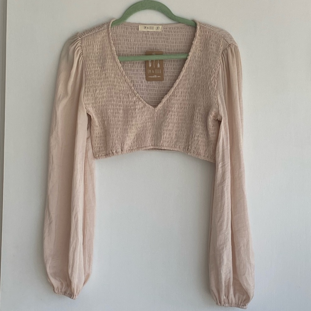**EM & ELLE Find You Crop Top in Champagne (M) NWT